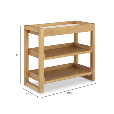 Honey Pine Coastal Changing Table with Open Shelves