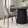5-Piece Round Dining Table Set, 46'' Black Table with 4 Upholstered Armless Chairs, Modern Kitchen & Set, Space-Saving Furniture-Maison Boucle - 3 of 4