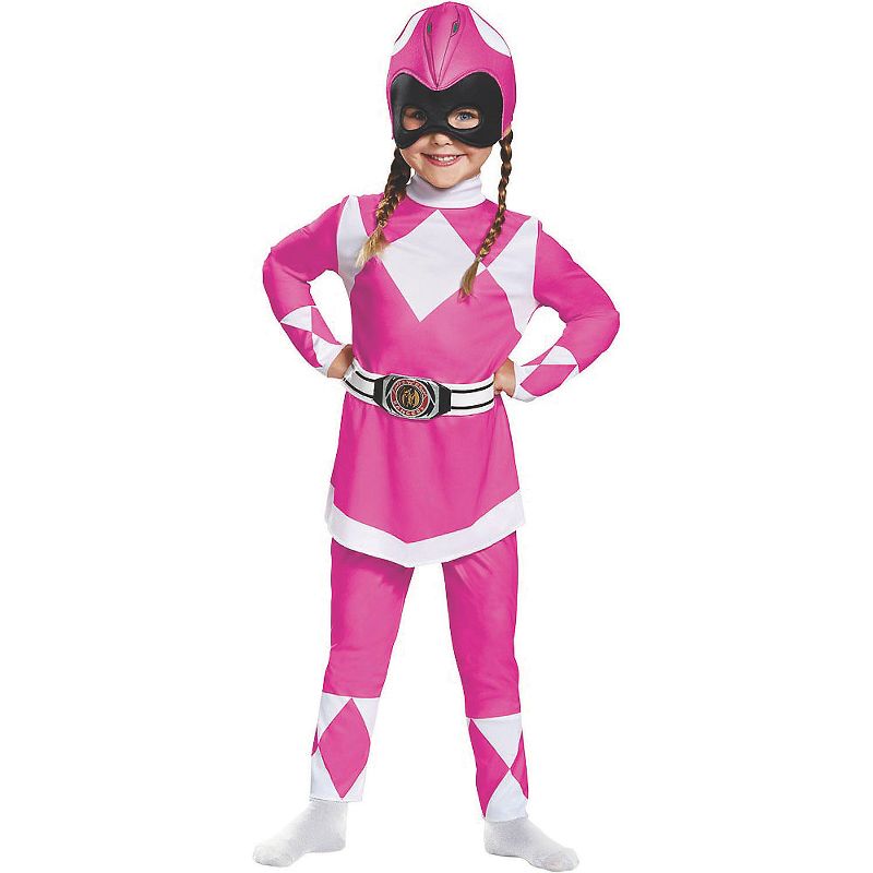 Toddler Girls' Classic Mighty Morphin Pink Ranger Jumpsuit, 1 of 4