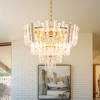 DORESshop 6-Light KD Crystal Chandelier with Gold-Plated Finish and 3-Layer Shade for Kitchen Dining Room Living Room Bedroom No Bulbs Included - 2 of 4