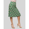 24seven Comfort Apparel Womens Green Geometric Print Comfortable Elastic Waist Knee Length Skirt - 2 of 4