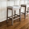Maven Lane Adrien Rustic Backless Fabric Saddle Seat Counter Height Bar Stool - 2 of 4