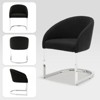 Bekrvio Boucle Dining Chairs with Barrel Back - Mid Century Modern Accent Arm Chairs with Chrome U-Shaped Base -Kitchen/Living Room - 4 of 4