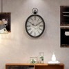 Oval Retro Wall Clock Rustic Vintage Style Black Antique Design Silent Decor Large Kitchen 15.5 Inch Hx 10.5 Inch - 4 of 4