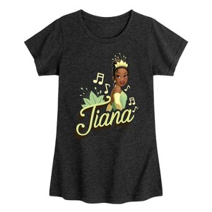 Girls' - Disney Princess - Tiana Headshot Fitted Short Sleeve Graphic T-Shirt - 1 of 4