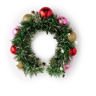 Holiday Wreath Tinsel Headband