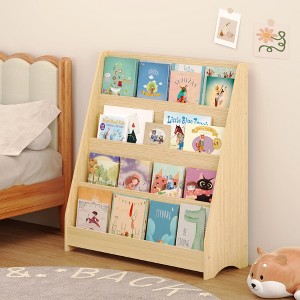 KTMBDW 4-Tier Kids Bookshelf - Toddler Book Display Shelves for Classrooms, Playrooms, and Nursery - Wooden Children Book Rack - 1 of 4