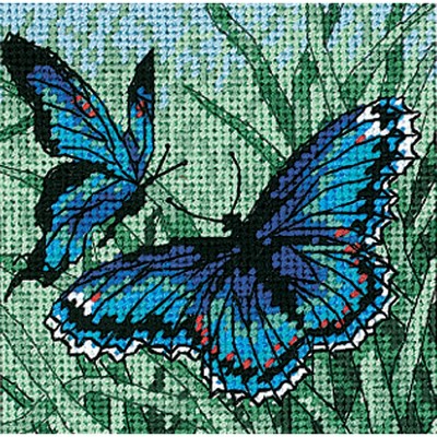 Dimensions Mini Needlepoint Kit 5"X5"-Butterfly Duo Stitched In Thread