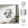 Sagebrook Home 20" Hexagon Mirror Wall Shelf - Contemporary Metal and Wood Black Rustic Mounted Wall Shelf for Home or Office Decor - 3 of 4