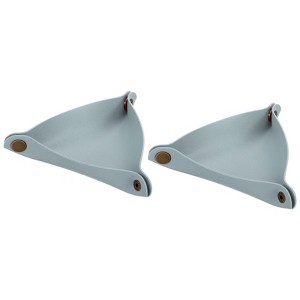Unique Bargains Decorative Catchall Holder Leather Valet Tray for Travel Engagement 2 Pcs - 1 of 4