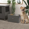 Kumasinova Dog Food Storage Container,Elevated Dog Bowls with Storage Cabinet Containing Large 44L Capacity - 2 of 4