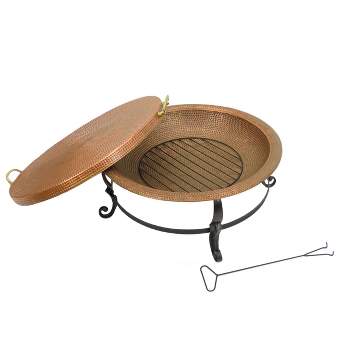 32" Round Copper Outdoor Fire Pit - National Tree Company