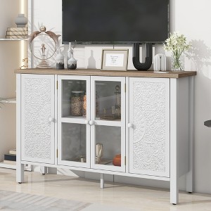 APRILSOUL 47.2'' Retro TV Stand for TVs up to 43 Inches, Entertainment Center Media Console Cabinet - 1 of 4