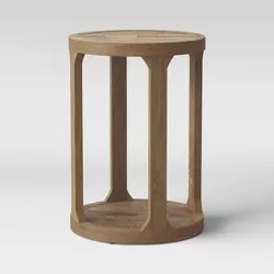 Castalia Round Accent Table Natural Wood - Threshold™