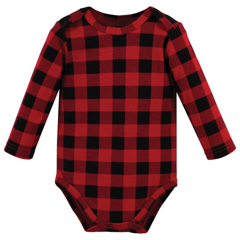Hudson Baby Unisex Baby Cotton Long-Sleeve Bodysuits, Christmoose, 5 of 7