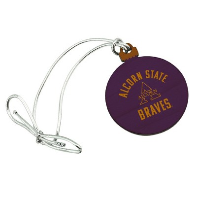 Alcorn Braves Mini Small Tiny Wood Christmas Tree Holiday Ornament