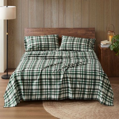 NicBex 3 Pieces All Size Pure Cotton Flannel Full-Covered Printed Flat Sheet Set Bedding Set,OEKO-TEX Certified,Machine Washable
