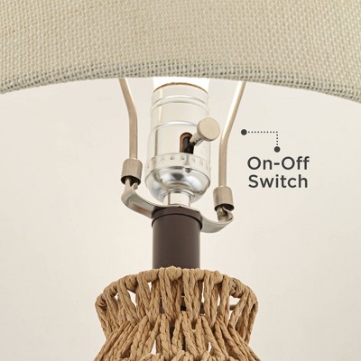 San Carlos 29" Coastal Modern Table Lamp with Bronze Accents and Oatmeal Shade