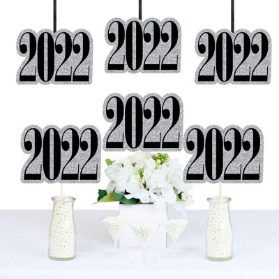 Big Dot of Happiness Silver Tassel Worth The Hassle - 2022 Graduation Decorations DIY Party Essentials - Set of 20