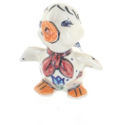 Blue Rose Polish Pottery Garden Tulip Small Duck