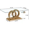 ALEXOUN 47.2 Inch Coffee Table - Modern Stylish Rectangle Glass Coffee Table with MDF Base,Clear Tempered Glass,for Living Room & Office - 3 of 4