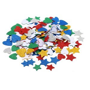 Unique Bargains Heart Style Self-Adhesive Glitters Home Decor Card DIY Foam Stickers - 1 of 4