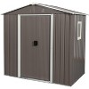 6x5FT Outdoor Metal Storage Shed with Floor Frame, UV Resistant Waterproofs Garden Shed, Tool Storage Shed with Lockable Sliding Door for Backyard - 2 of 4