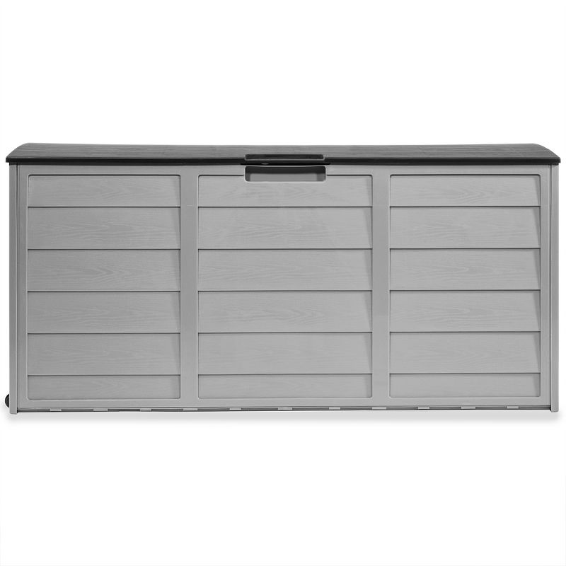 Barton Deck Box w/Built In Wheel 63 Gallon Outdoor Patio Storage Bench Shed Container, 3 of 5