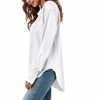 Imily Bela Womens Deep V Neck Tunic Tops Long Sleeve Oversized Casual Loose Fit Curved Hem T Shirts - 3 of 4