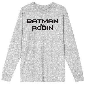 Batman & Robin Simple Text Men's Athletic Heather Long Sleeve Shirt - 1 of 1