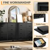 14 Drawer Dresser, 63 Inch Black Fabric Dresser TV Stand with Power Outlet for 65 70 75 Inch TV, Long Entertainment Center for Bedroom, Closet - 4 of 4