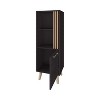 Wengue and Natural Oak Storage Cabinet with a Door and Open Storage - 4 of 4