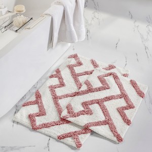 Modern Threads 2 Pack 100% Cotton Bath Mat, Textured. - 1 of 3