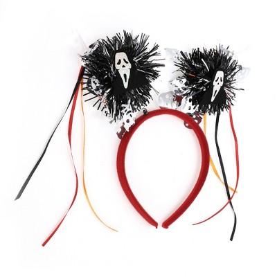 Unique Bargains Halloween Masks Pattern Headband 4.72" Diameter Black Red 1 Pc