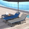 Outsunny 2 Pieces Outdoor Lounge Chairs, 5-Level Reclining Outdoor Chaise Lounge, Folding Tanning Chair with Cushion for Beach, Poolside - 3 of 4