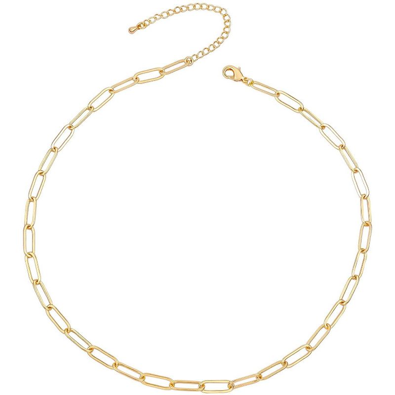 Guili 14K Gold Plated Cable Link Chain Necklace- A Timeless and Versatile Accessory with an Adjustable Fit for Added Comfort and Style
