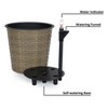 NAYSAYE Wicker Planter for Indoor Outdoor Plants Flowers Herbs with Built In Reservoir for Easy Care, Natural, 10.2"*10.2"*9.4" - 3 of 4