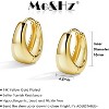 Gold & Silver Huggie Hoop Earrings with CZ, 14K Gold Plated for Women. - 3 of 4