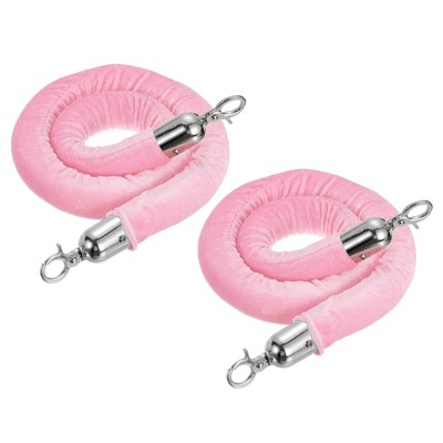 Unique Bargains Hotel Adjustable Velvet Crowd Control Stanchion Rope with Snap Hooks 2 Pcs