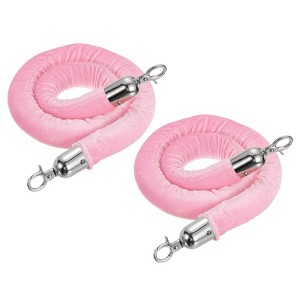 Unique Bargains Hotel Adjustable Velvet Crowd Control Stanchion Rope with Snap Hooks 2 Pcs - 1 of 4