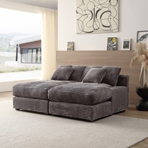 NicBex Couches for Living Room 48.8" Sofa Couch Modern Minimalist Upholstered Sofa Bed Sleeper with 3 Throw Pillows for Apartment - 1 of 4