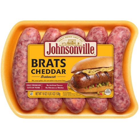 Johnsonville Cheddar Bratwurst - 19oz/5ct : Target