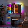 Fredees Vanity Desk with Mirror and LED RGB Lights - 4 of 4
