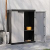 vidaXL Outdoor Storage Cabinet Gray and Black 25.6"x14.6"x33.5" PP - 3 of 4