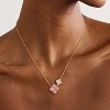 Birthstone Four Leaf Clover Necklace 14K Gold Plated CZ Flower Jewelry - 2 of 4