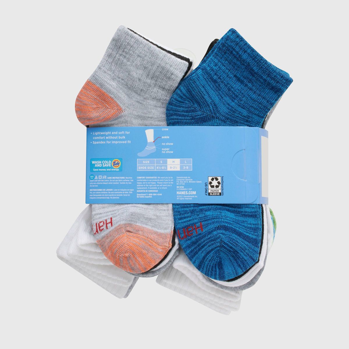 Hanes Boys' 20pk Ankle Socks - Colors May Vary - thumbnail 3