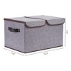 REGALWOVEN Fabric Collapsible Reinforced Versatile Storage Bin with Lid and Handle 16.5*12*10in - 4 of 4