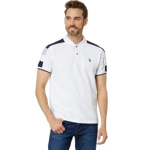 U.S. Polo Assn. Men's Slim Fit Color Block Pique Polo Shirt - 1 of 4