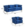 2 Piece Velvet Chesterfield Button-Tufted Sofa Sets for Living Room - 2 of 4