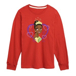 Girls' - Disney Princess - Tiana Hearts Long Sleeve Graphic T-Shirt - 1 of 3